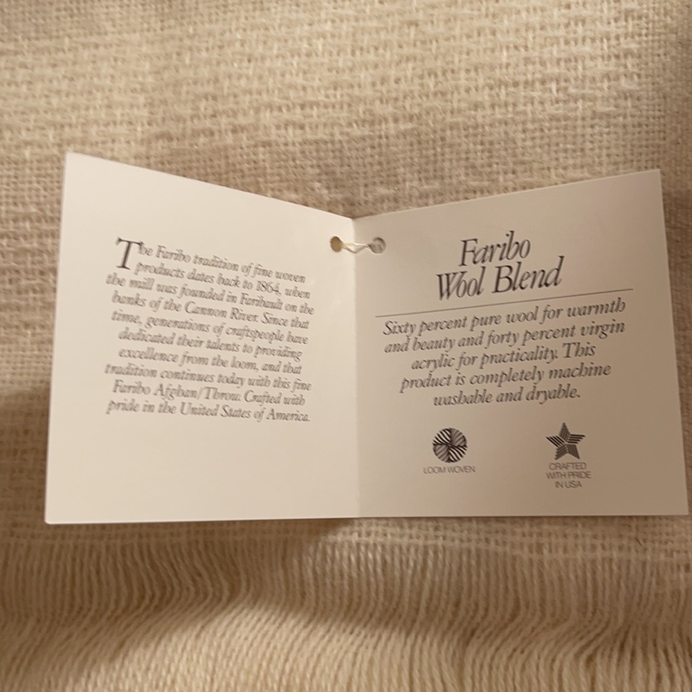 NWT Faribo wool blend Afghan Throw - Picture 4 of 4